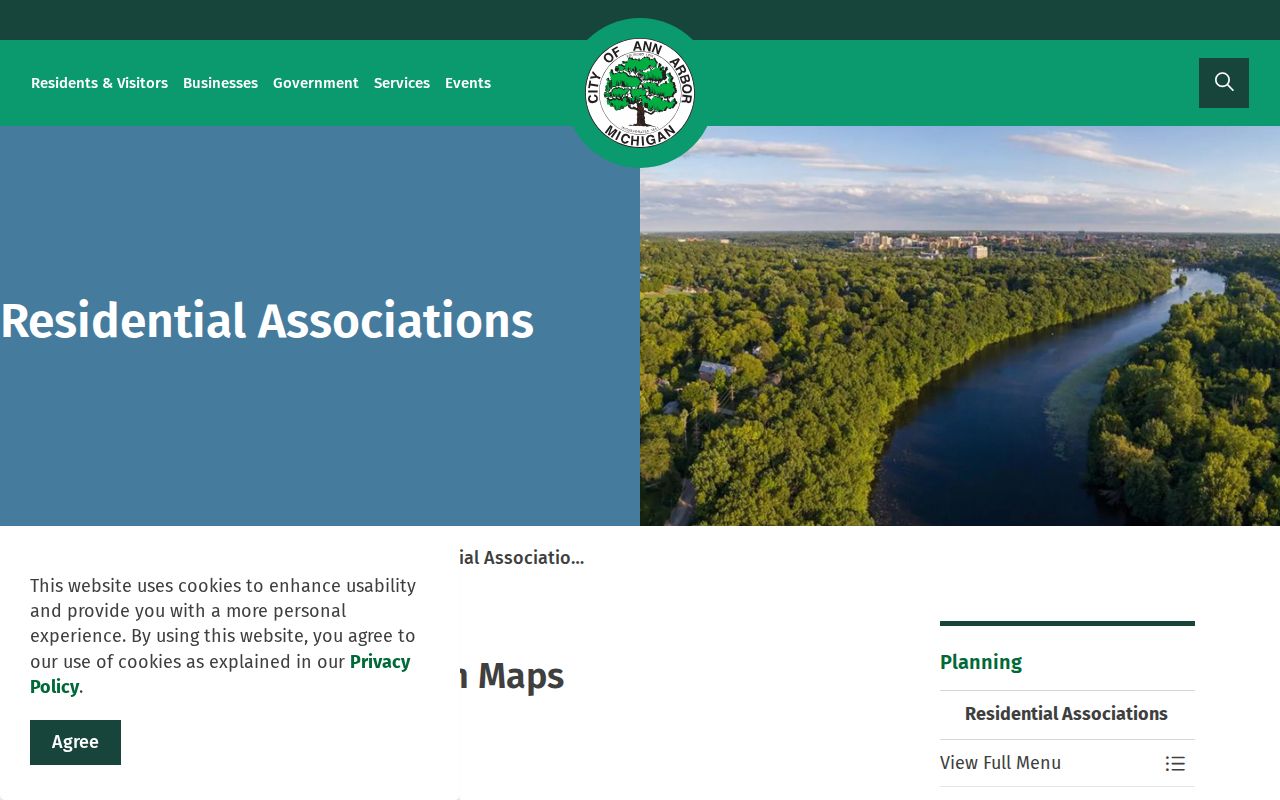 Washtenaw neighbors Ann Arbor residential association map