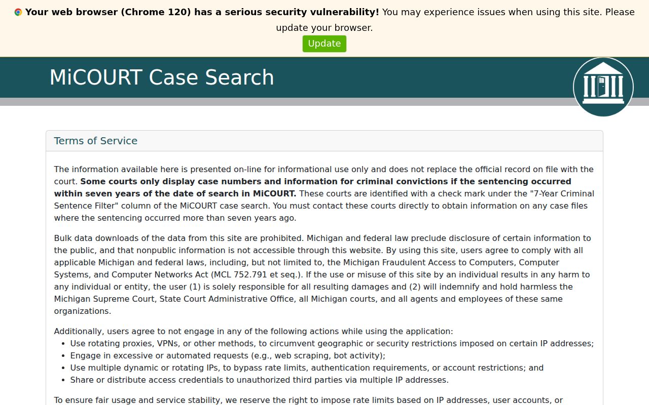 Washtenaw residents directory MiCOURT public case search