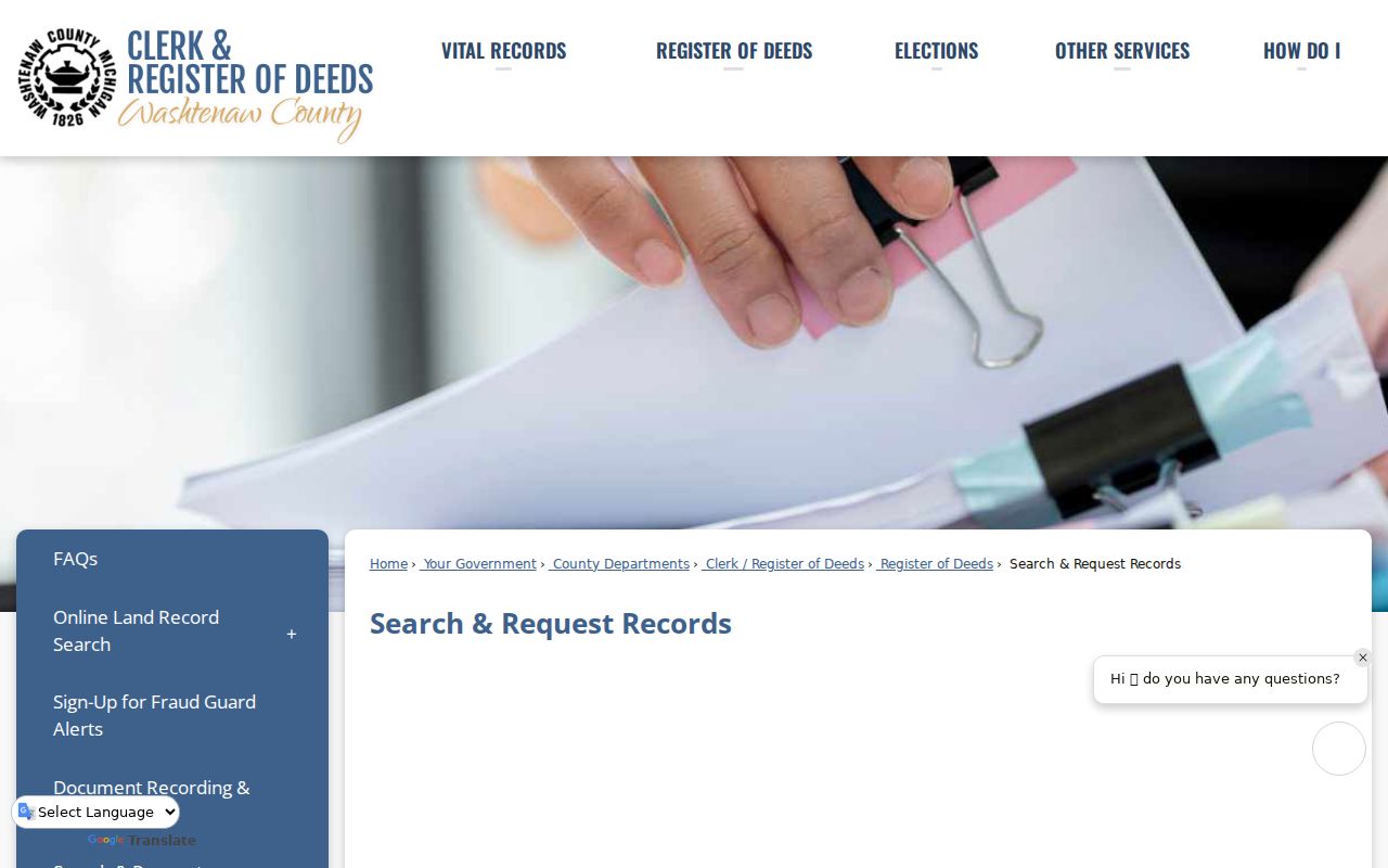 Washtenaw residents directory county records search hub